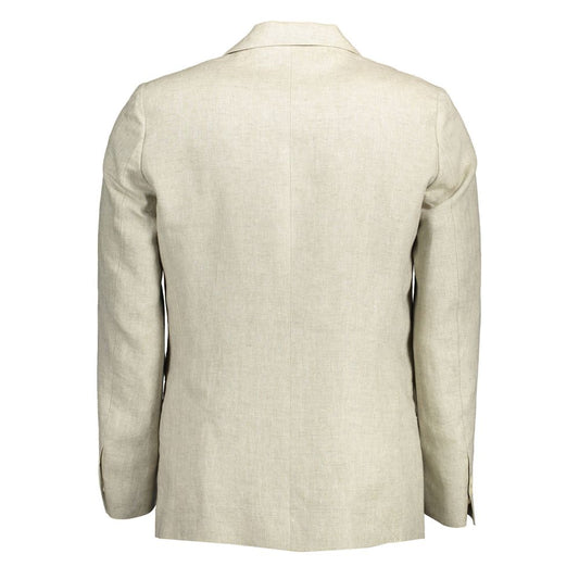 Beige Linen Men Jacket