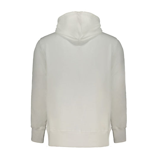 White Cotton Men Sweater with Hood