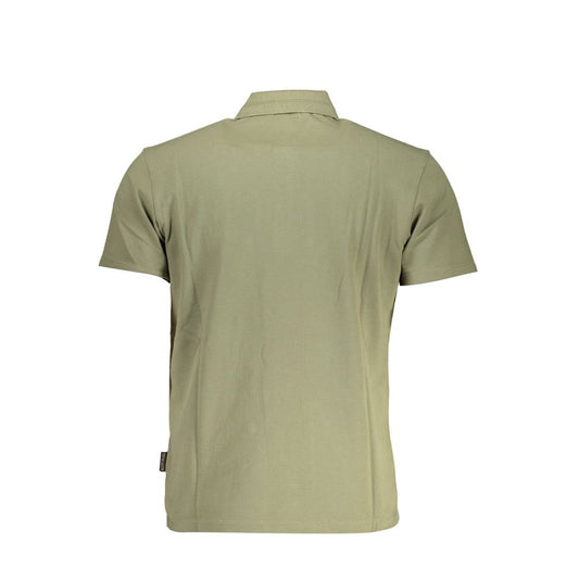 Green Cotton Men Polo Shirt