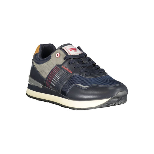 Blue Polyurethane Men Sneaker