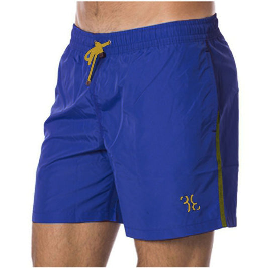 Blue Polyester Men Swim Trunk