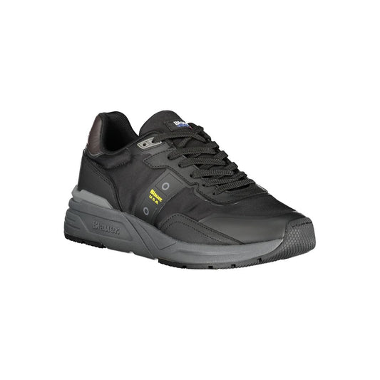 Black Polyurethane Men Sneaker
