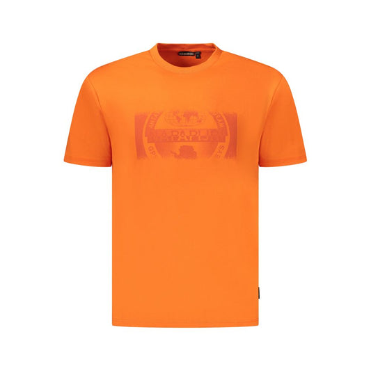 Orange Cotton Men T-Shirt