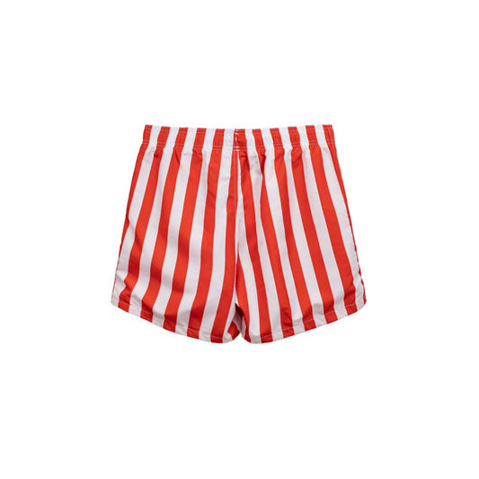 Red Polyester Swim Shorts