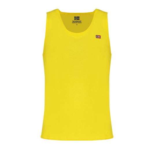 Yellow Cotton Men Tank Top