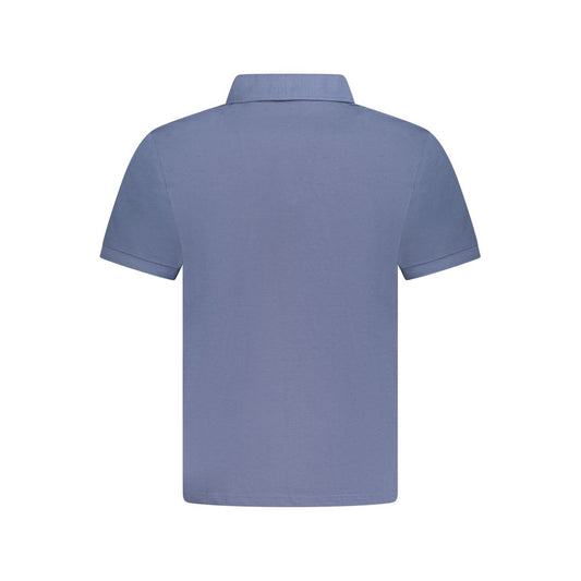 Blue Cotton Men Polo