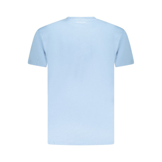 Light Blue Cotton Men T-Shirt