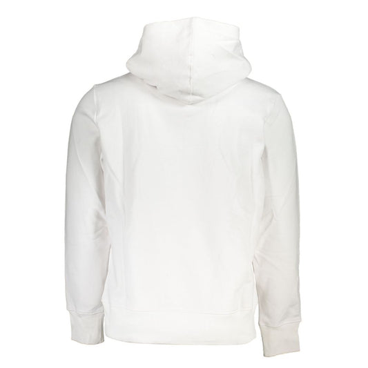 White Cotton Men Sweater with Hood