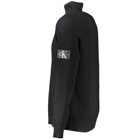 Black Wool Mens Sweater