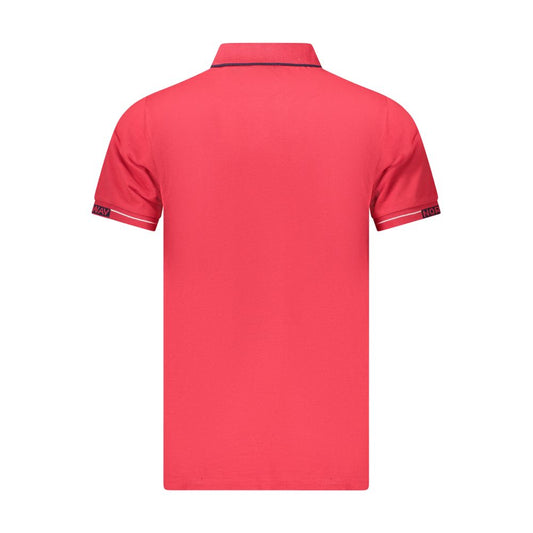 Red Cotton Men Polo Shirt