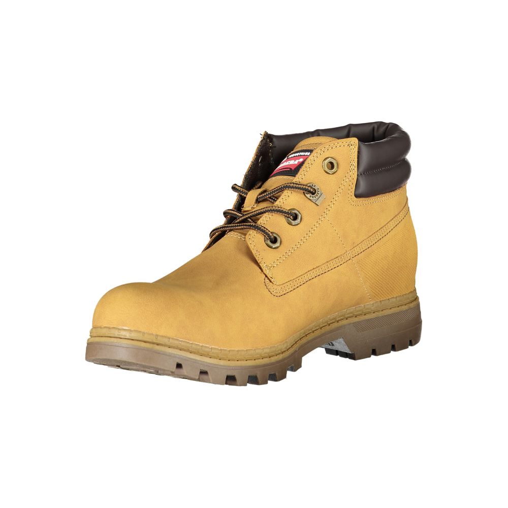 Yellow Polyester Men Boot