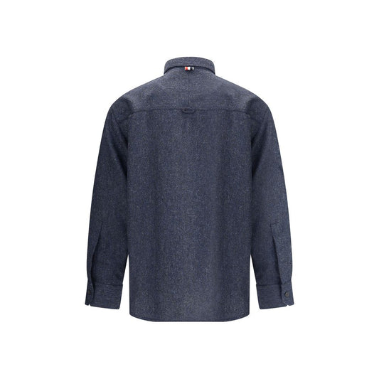 Blue Wool Dress Shirt