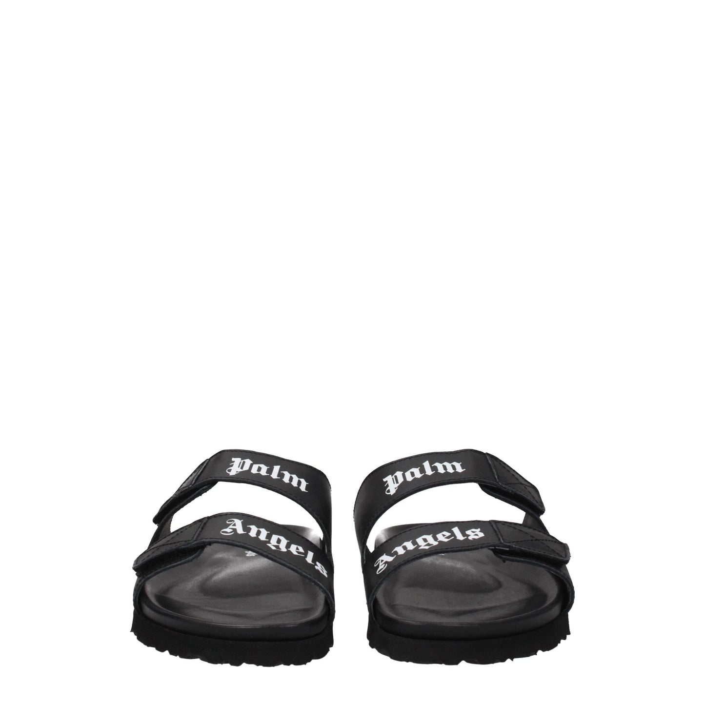 Black Leather Slippers