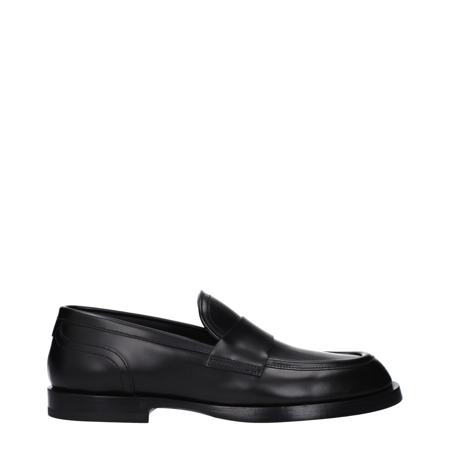 Black Leather Slip-On Loafers