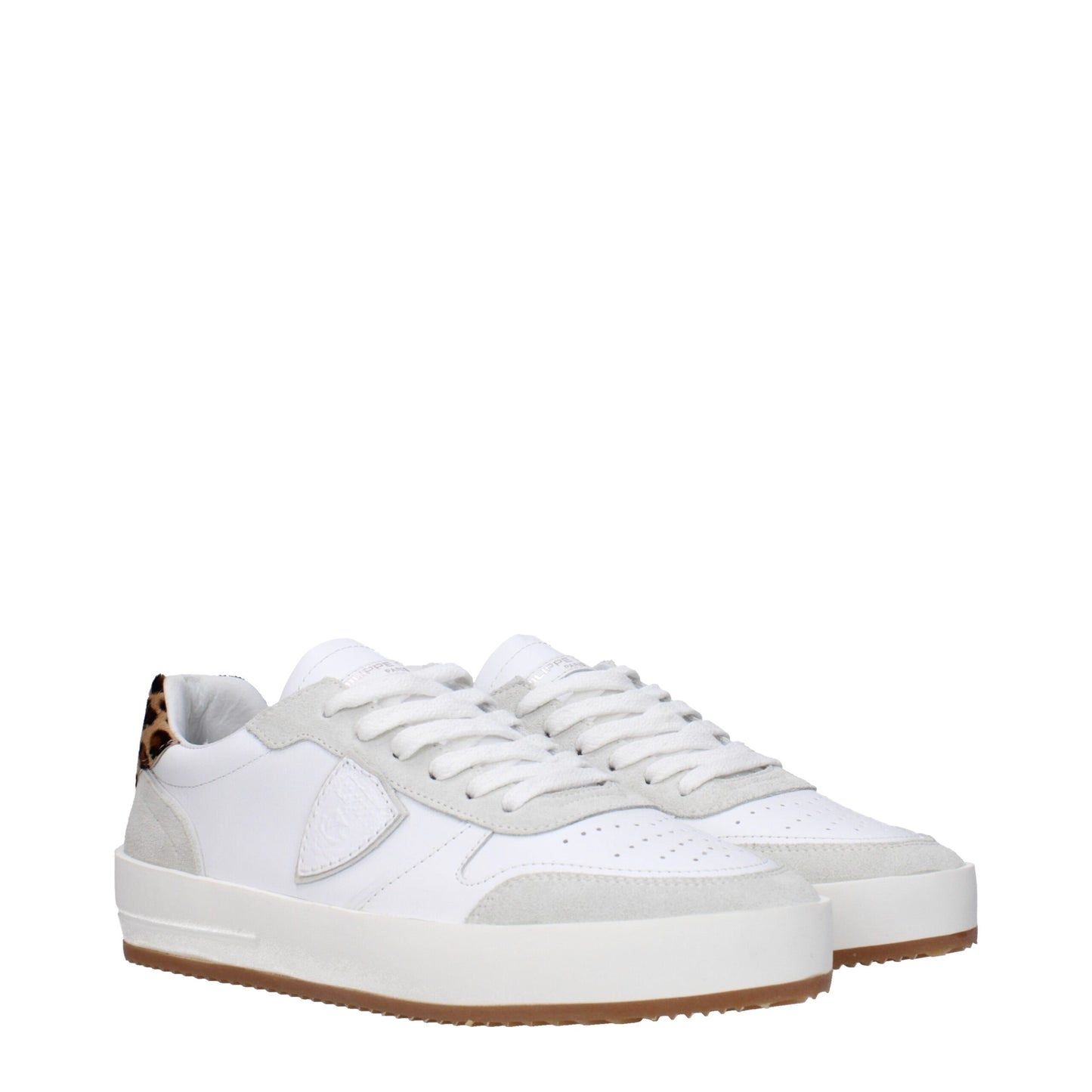 White Leather Low Top Sneakers