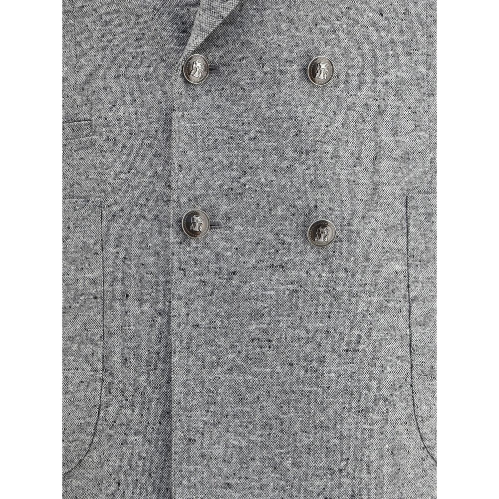 Wool and cashmere buttoned grisaille Suit