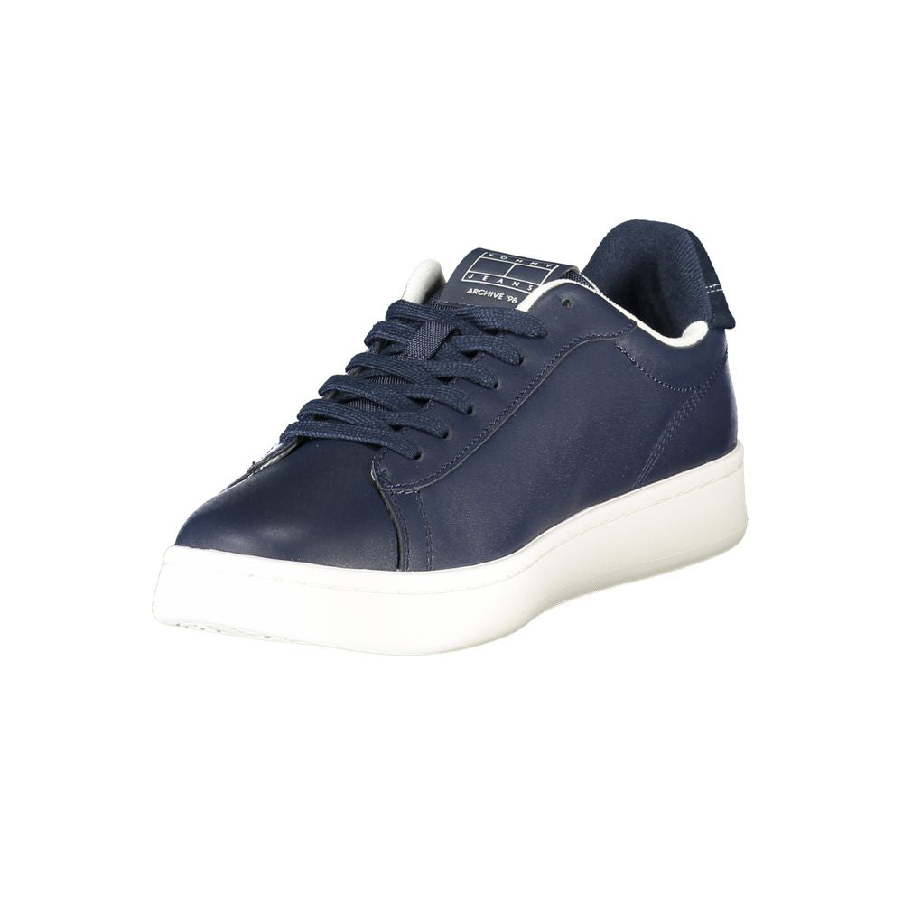 Blue Leather Men Sneaker