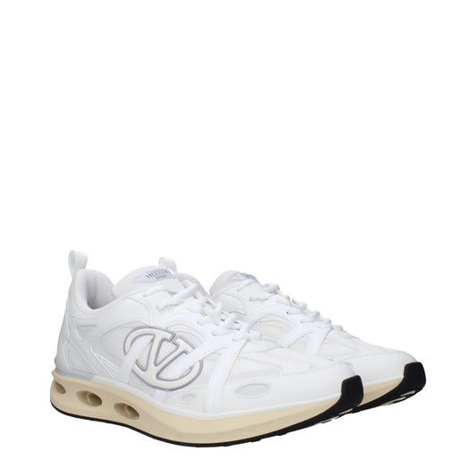 White Fabric Athletic Sneakers