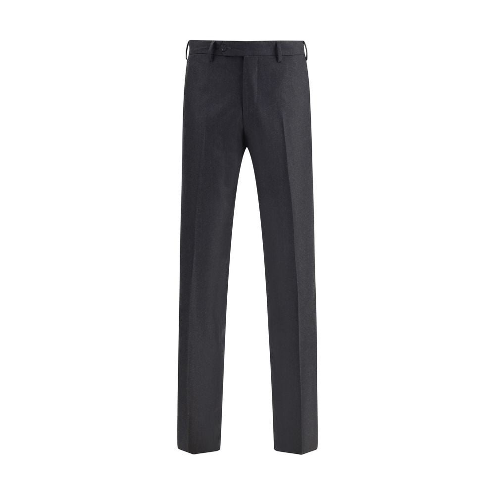 Gray Fleece Wool Dress Pants