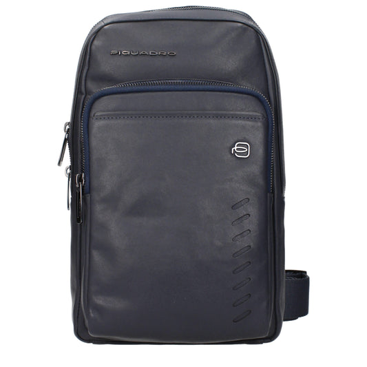 Blue Leather Crossbody Bag