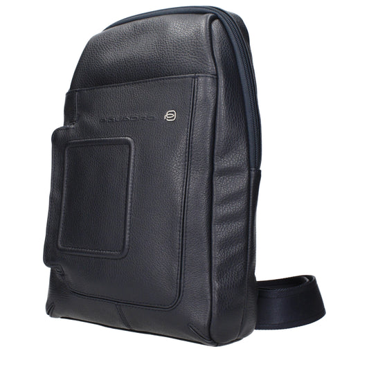 Blue Leather Crossbody Bag