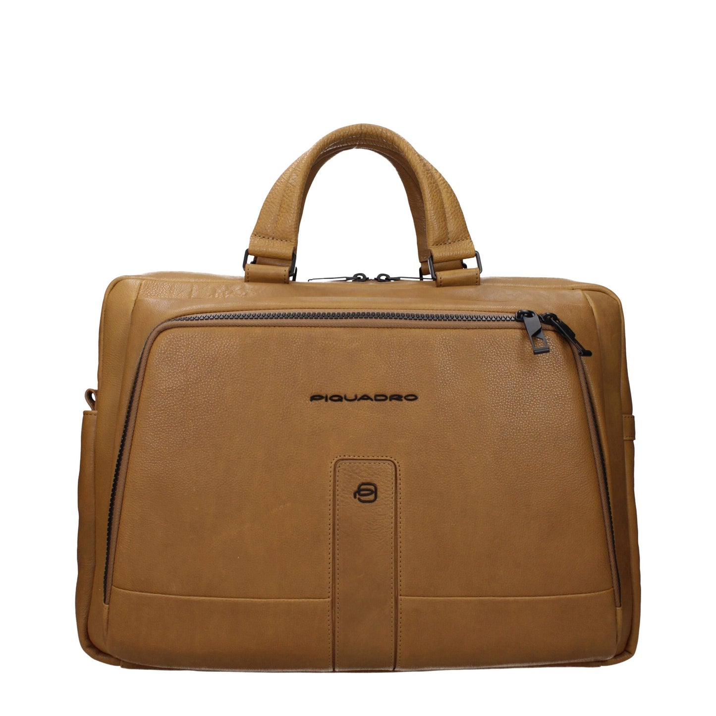 Beige Leather Business And Laptop Bag