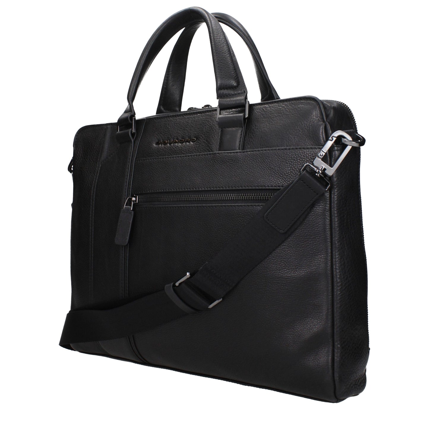 Black Leather Business And Laptop Bag