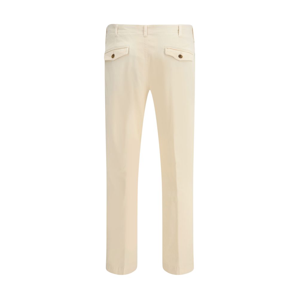 Cream Cotton Casual Pants