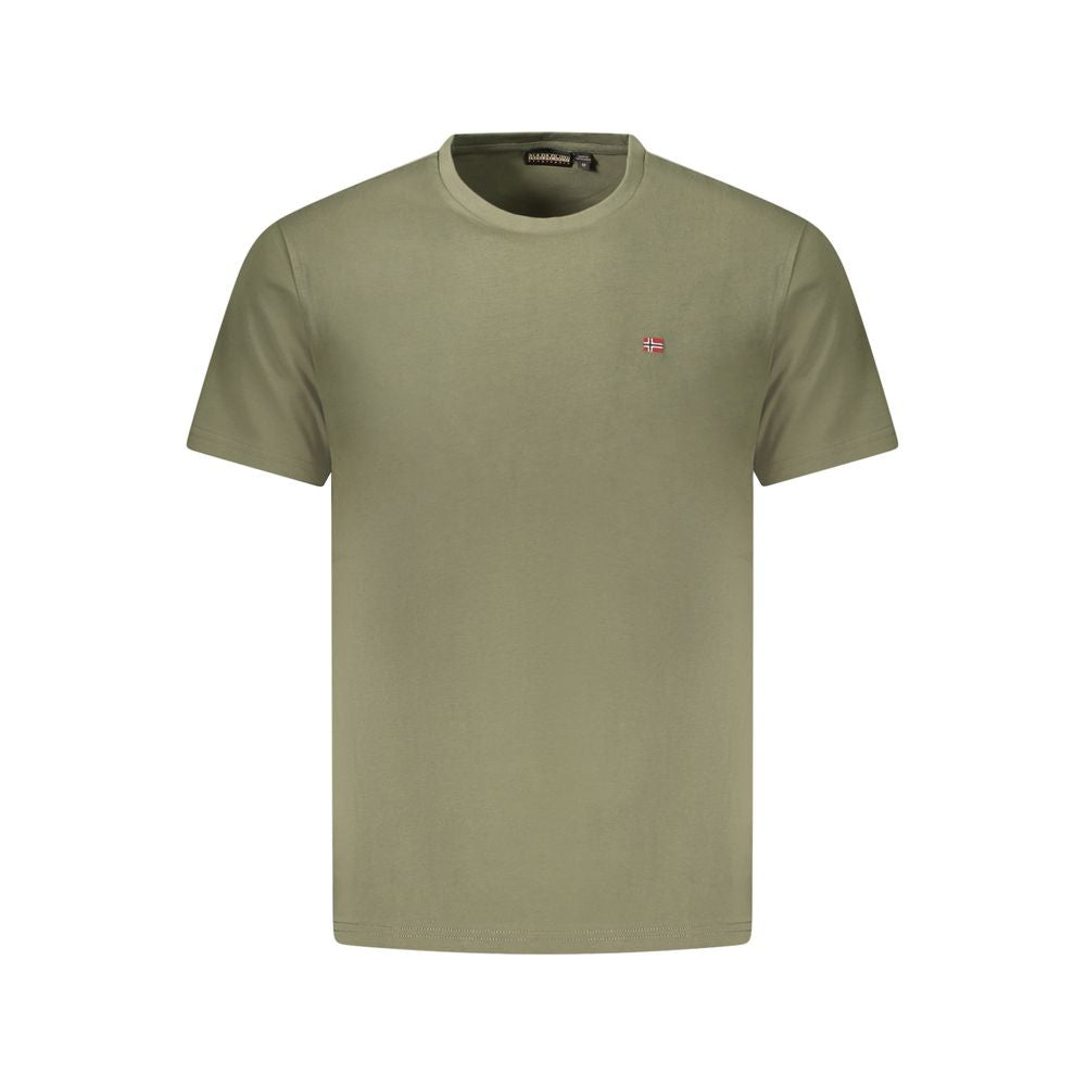 Green Cotton Men T-Shirt