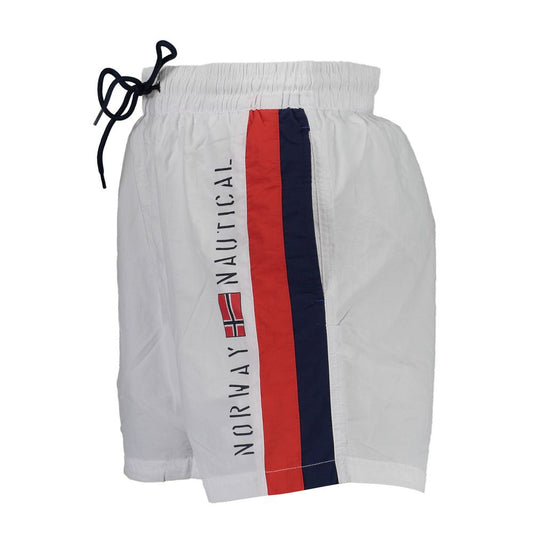 White Polyamide Men's Swim Boxer