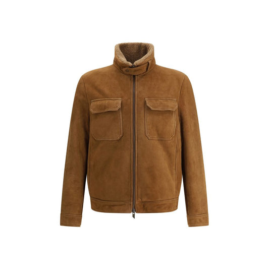 Brown Leather Shell Jacket