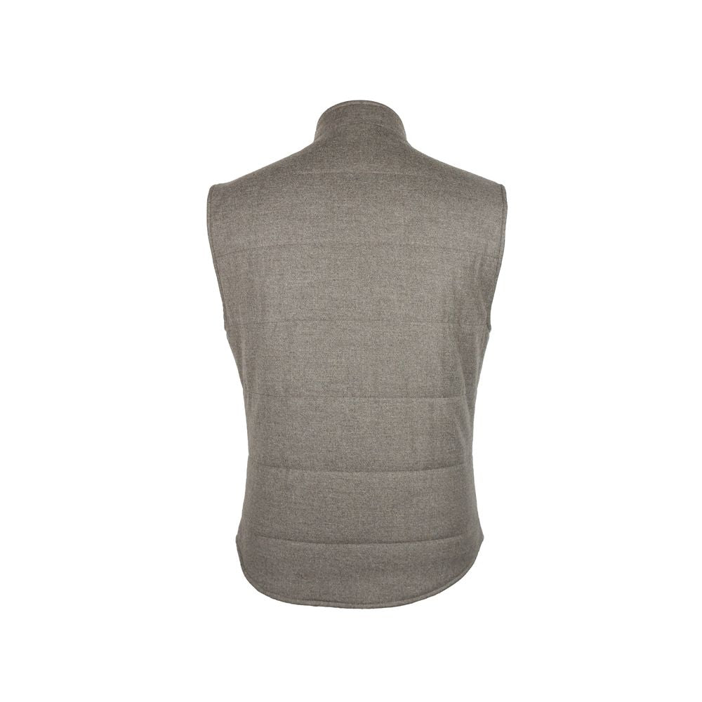 Brown Wool Sleveless Jacket