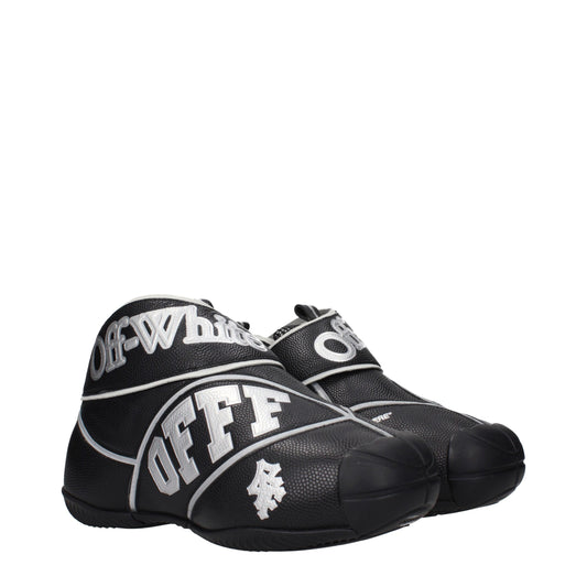 Black Leather High Top Sneakers