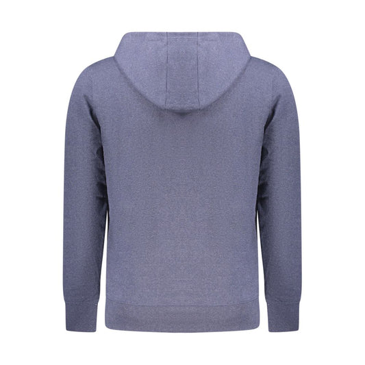 Blue Recycled Cotton Men's Hooded Sweatshirt