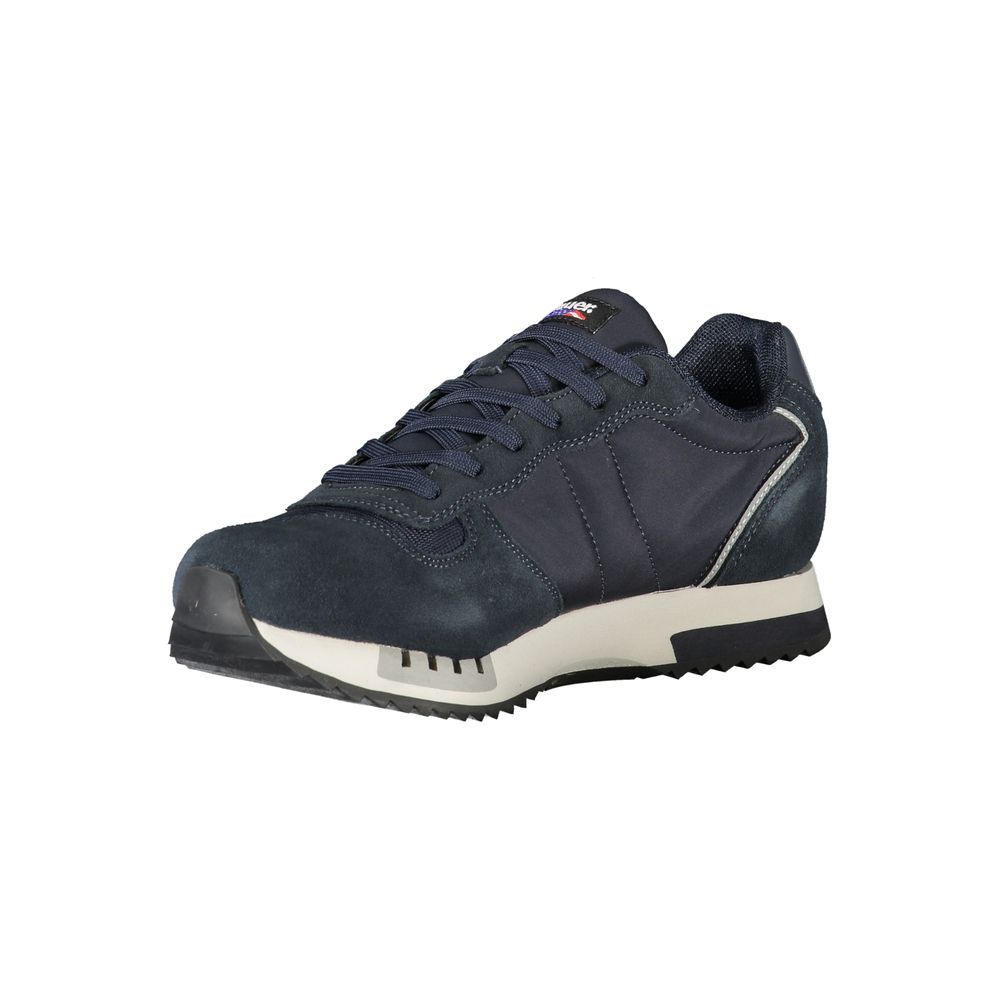 Blue Leather Men Sneaker