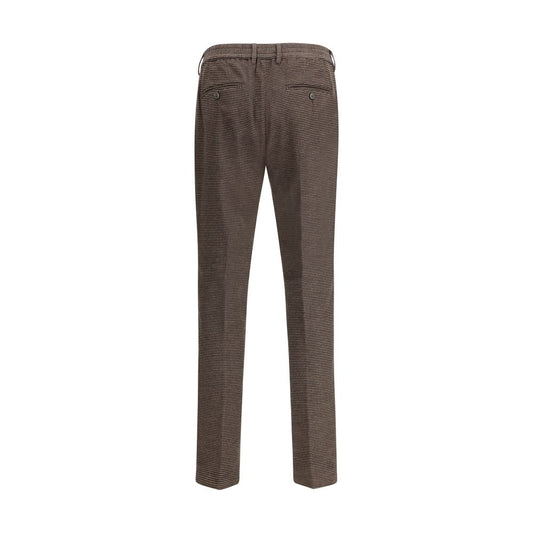 Brown Cotton Casual Pants