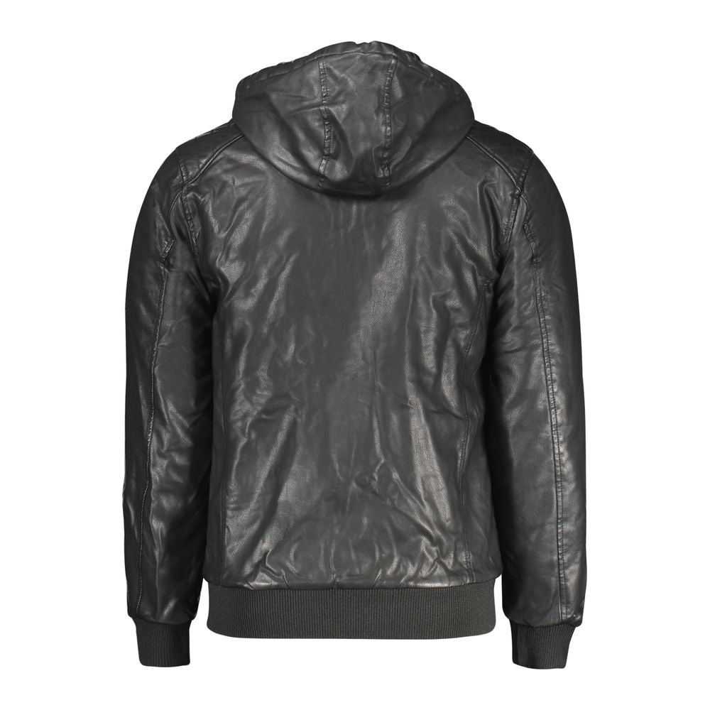 Black Polyester Men's Jacket