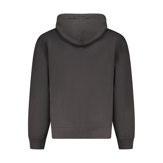 Black Cotton Men Sweater Hoodie
