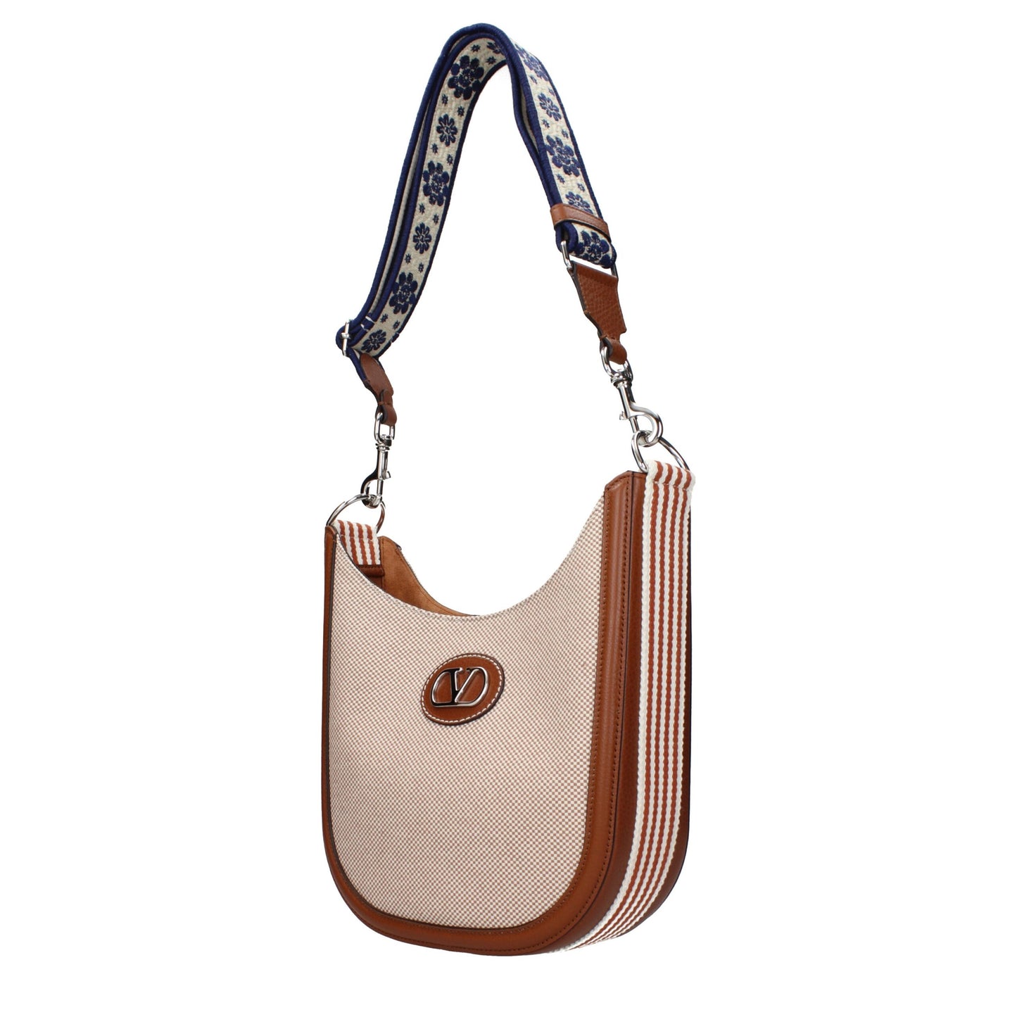 Beige Fabric Crossbody Bag