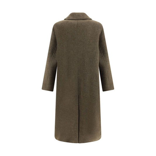 Green Fleece Wool Coat