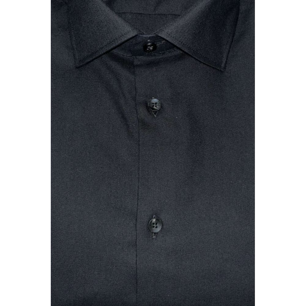 Black Cotton Men Shirt
