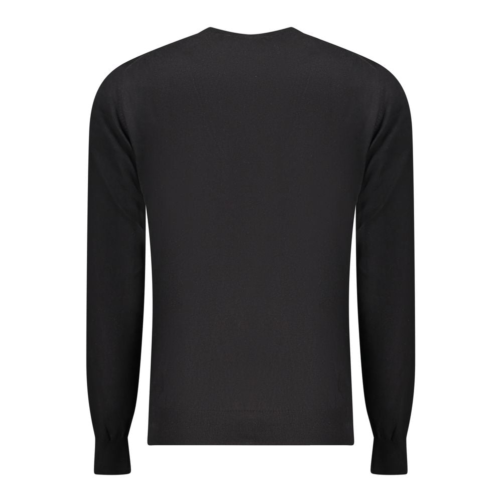 Black Cotton Men Sweater