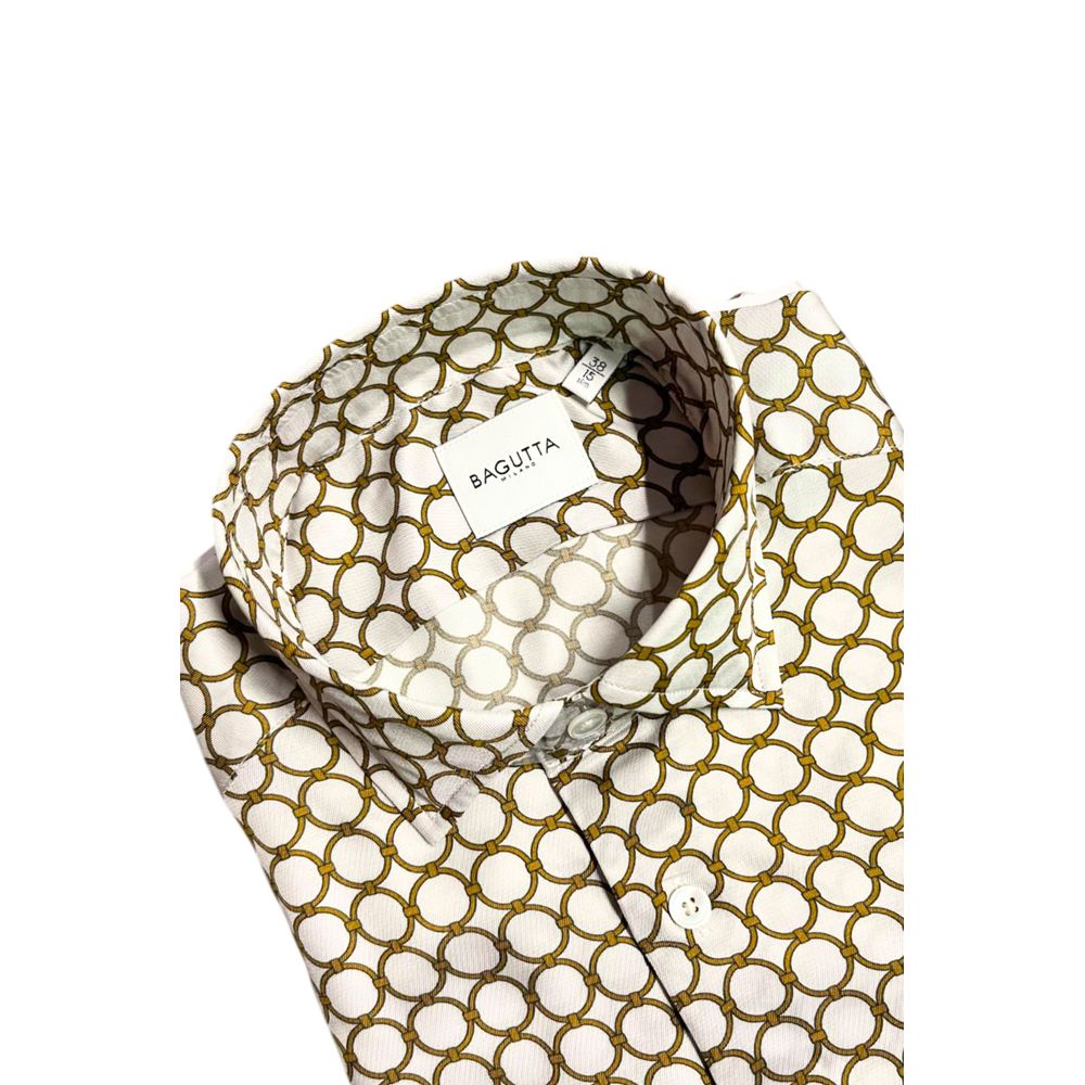 White Viscose Men Shirt