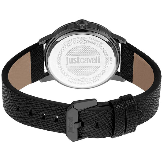 Black Leather Dress Watch