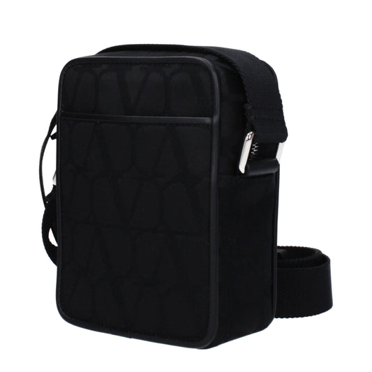 Black Fabric Crossbody Bag