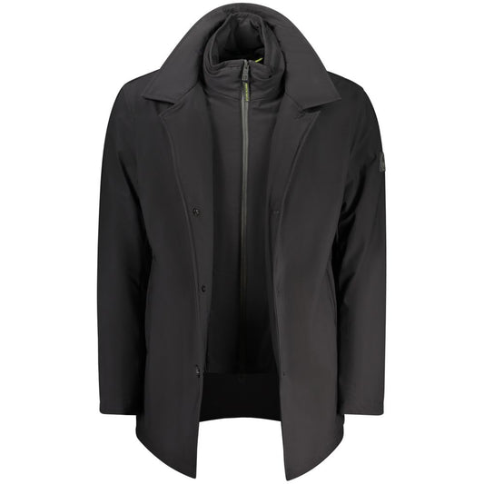 Black Polyester Men's Jacket