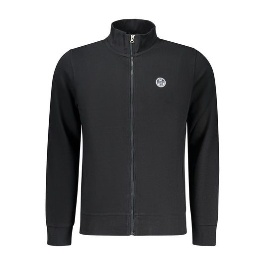 Black Cotton Men Sweatshirt