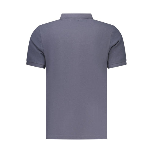 Blue Cotton Men Polo