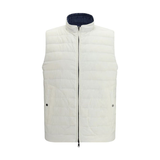 White Polyamide Sleveless Jacket