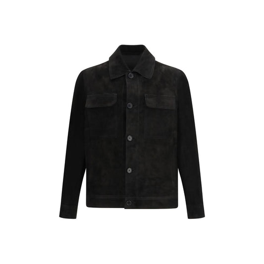 Black Calf Leather Bos Taurus Coat